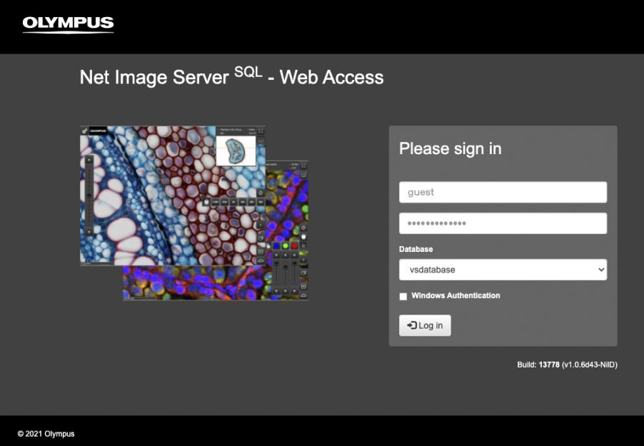 Visualizador de imagens SQL para imagens de lâminas inteiras