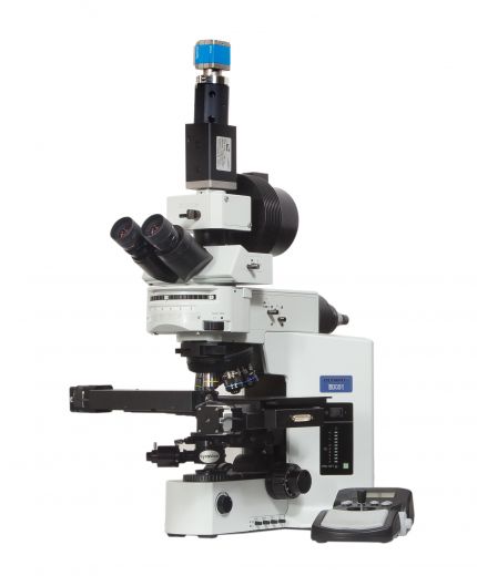 Enhanced darkfield illuminator on an upright microscope
